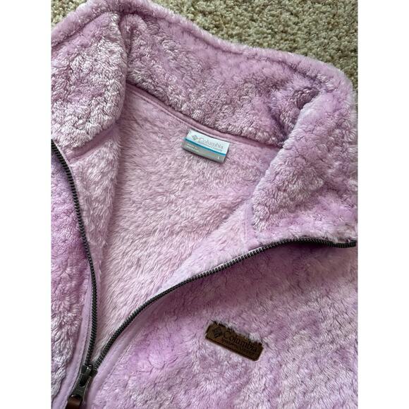 NWT - COLUMBIA WOMENS Zip up FLEECE, Women's Large. Fuzzy & Warm!! Lilac/Pink - Picture 3 of 12